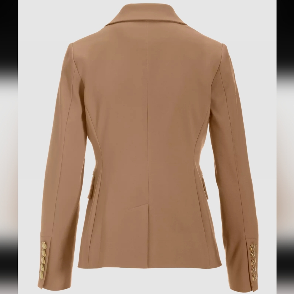 Boston Proper Tan Double-Breasted Blazer - Picture 3 of 12